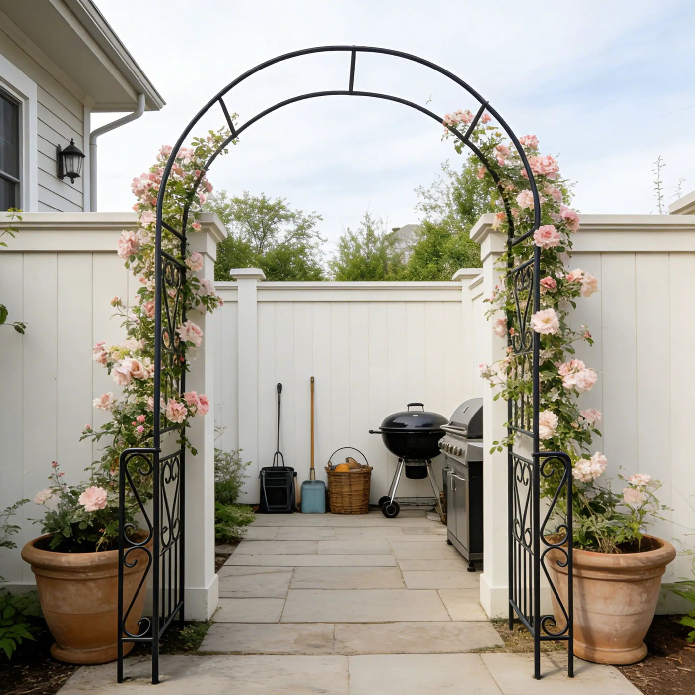 Metal Garden Arch Garden Arbor Trellis Climbing Plants Support Rose Arch Outdoor Arch by Unique Piece Furniture
