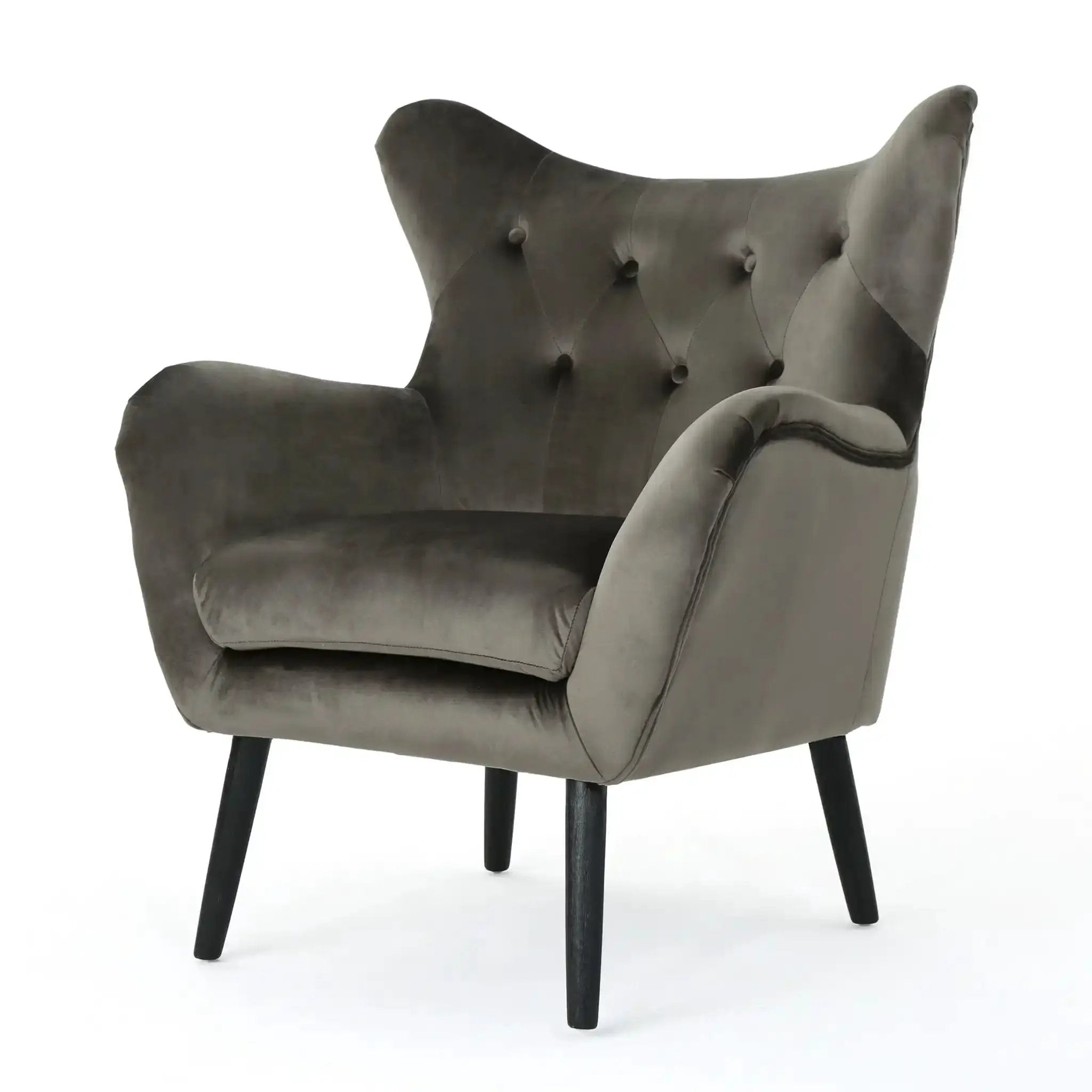 Alyssa Mid Century Upholstered Arm Chair With Wingback Design by HouseOfZazla