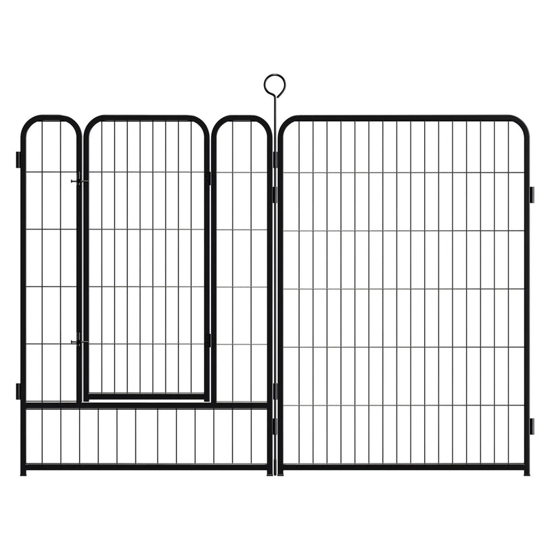 Dog Playpen, 16 Panels Pet Exercise Pen Indoor / Outdoor Fence With Anti Skid Base - Black by HouseOfZazla