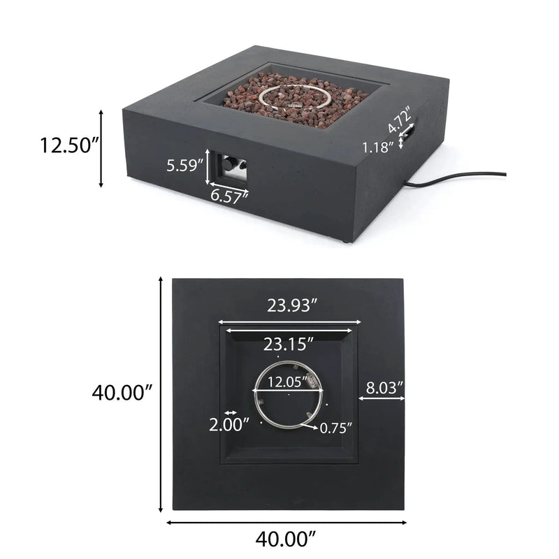 Outdoor 50000 BTU Propane Fire Pit, Dark Grey, with Tank Holder by HouseOfZazla