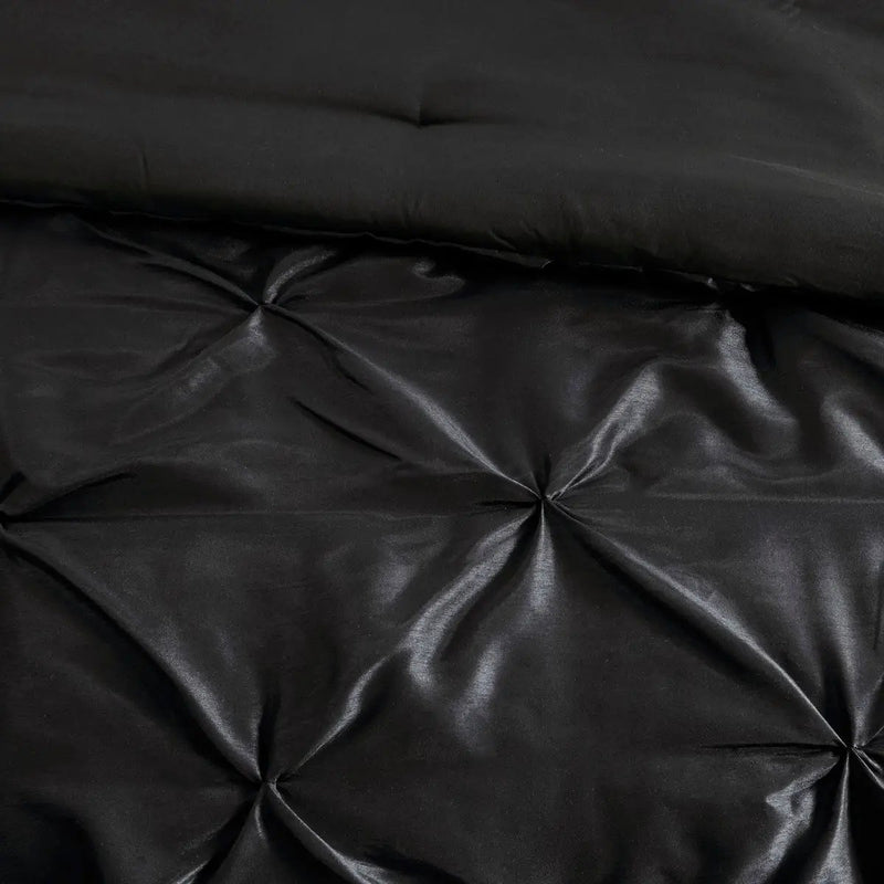 7 Piece Tufted Comforter Set Black California King by HouseOfZazla