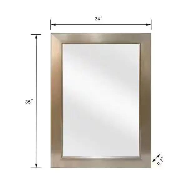 Open Box Glacier Bay 24 in. W x 35 in. H Rectangular PS Framed Wall Bathroom Vanity Mirror in Brushed Nickel (Screws Not Included) by Selzalot