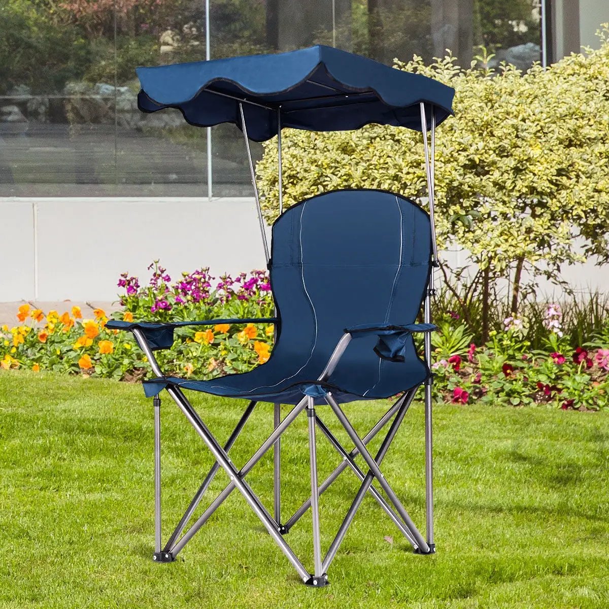 Portable Folding Beach Canopy Chair with Cup Holders, photo 5 of 8