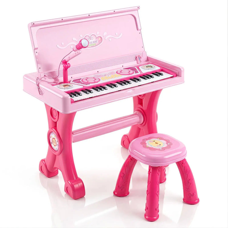 49-Key Kids Electric Piano Keyboard with Stool & Microphone by DirectDeals
