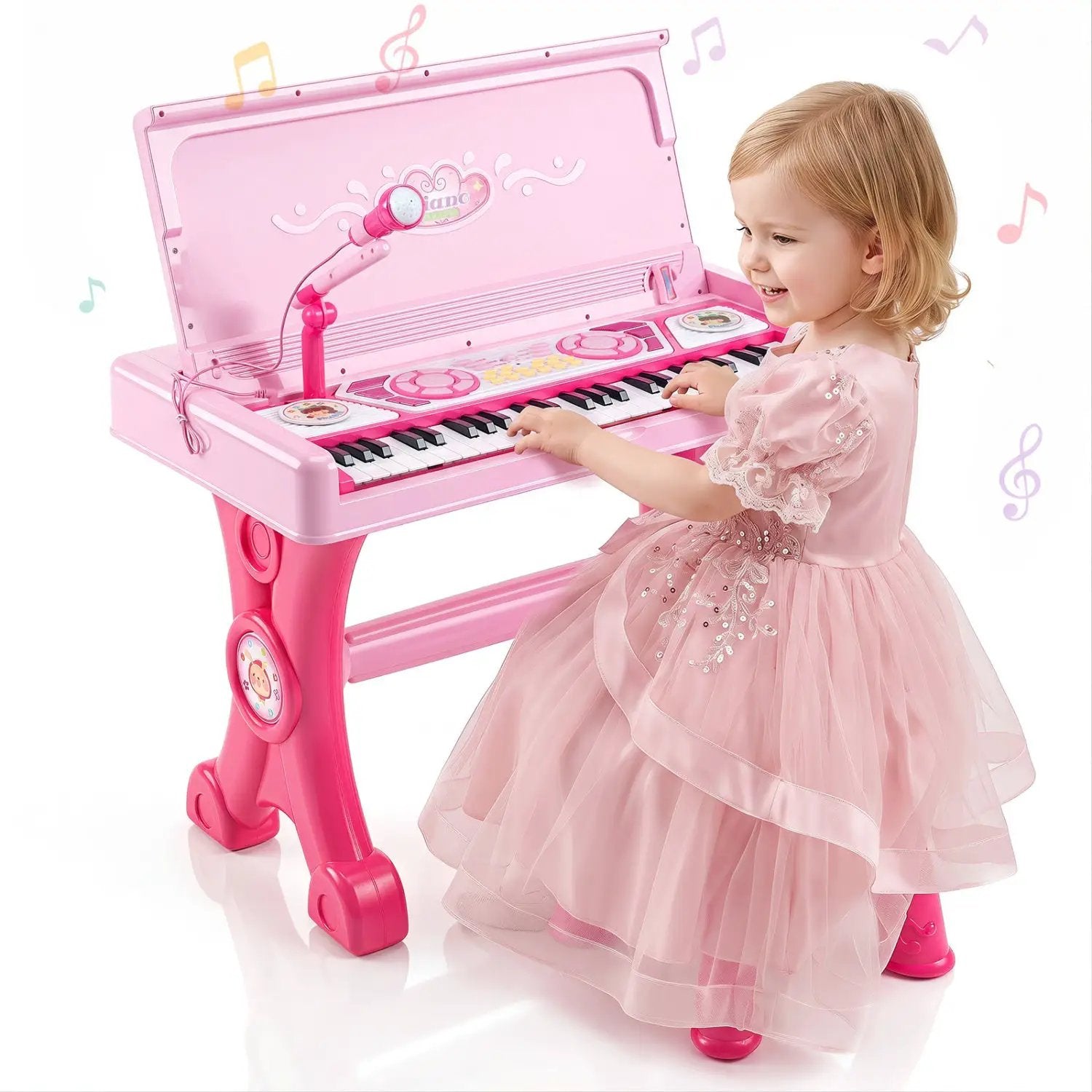 49-Key Kids Electric Piano Keyboard with Stool & Microphone by DirectDeals