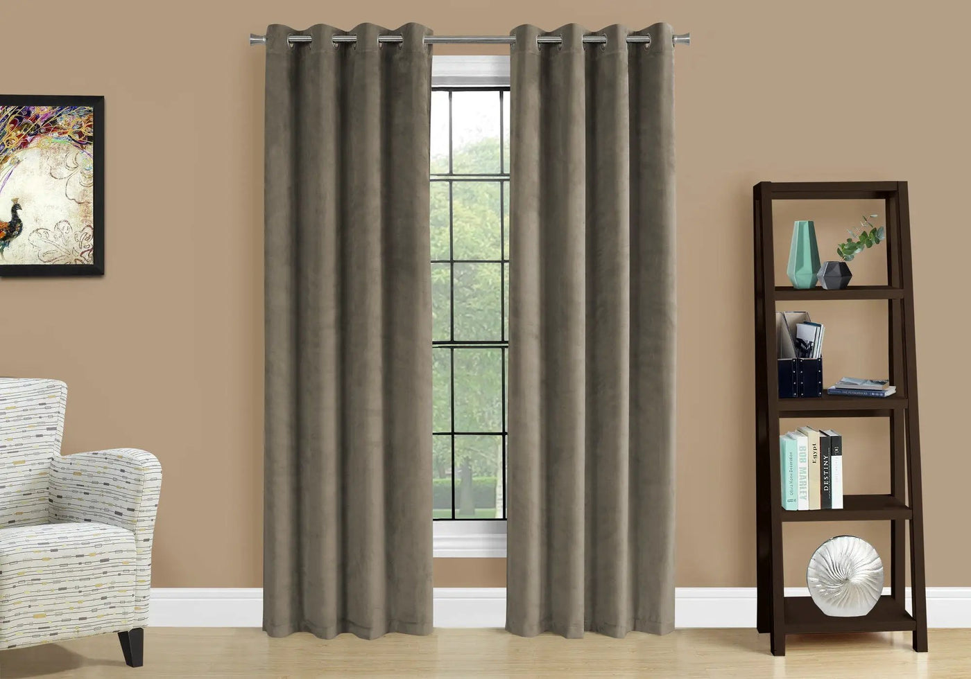 2 Pieces Set, Curtain Panel, Room Darkening, Grommet, Contemporary & Modern by Unique Piece Furniture