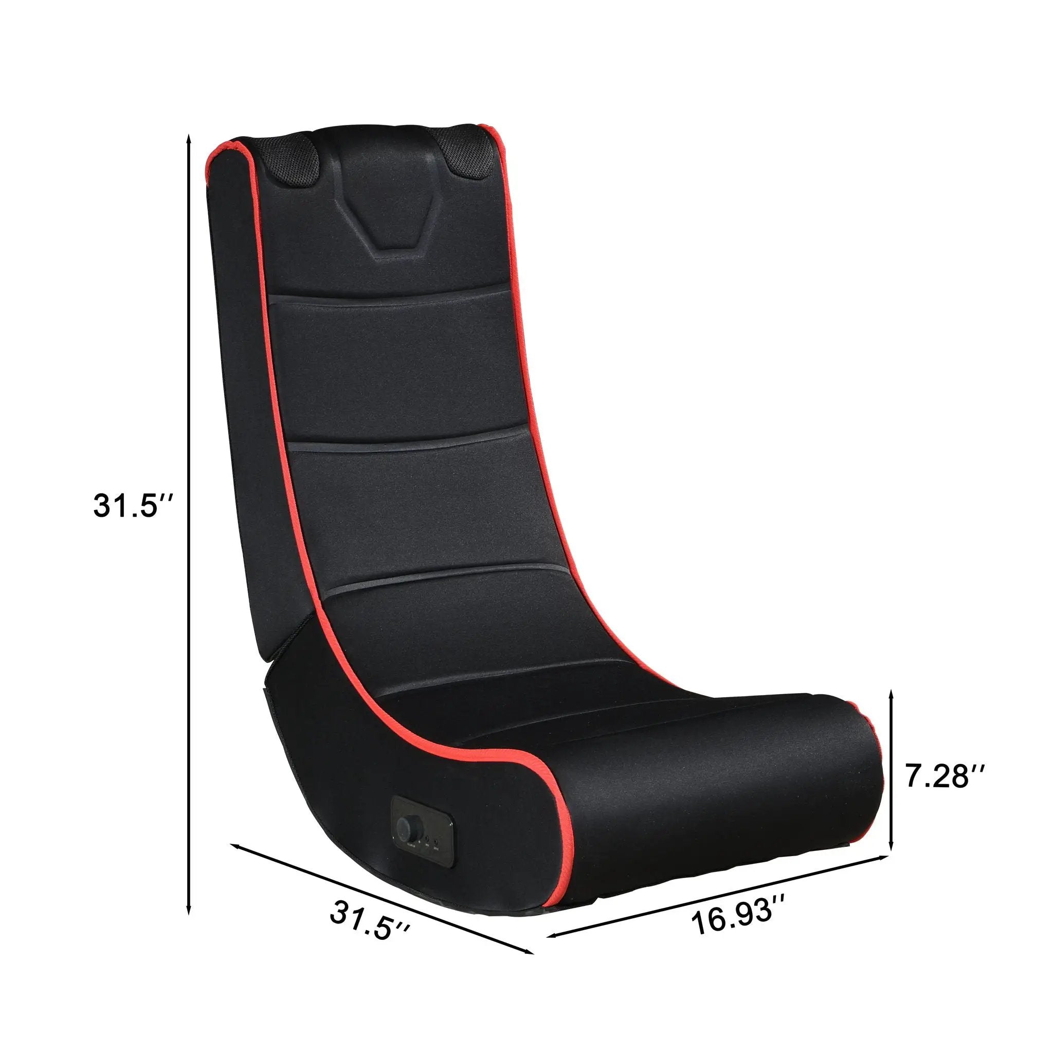 Foldable Gaming Chair With Onboard Speakers, Bluetooth Connection - Black / Red by HouseOfZazla