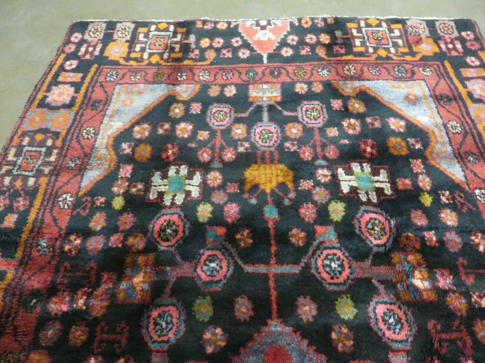 4' X 10' Antique Handmade Tribal Turkish Oriental Floral Wool Rug Organic Nice by Jewel Rugs