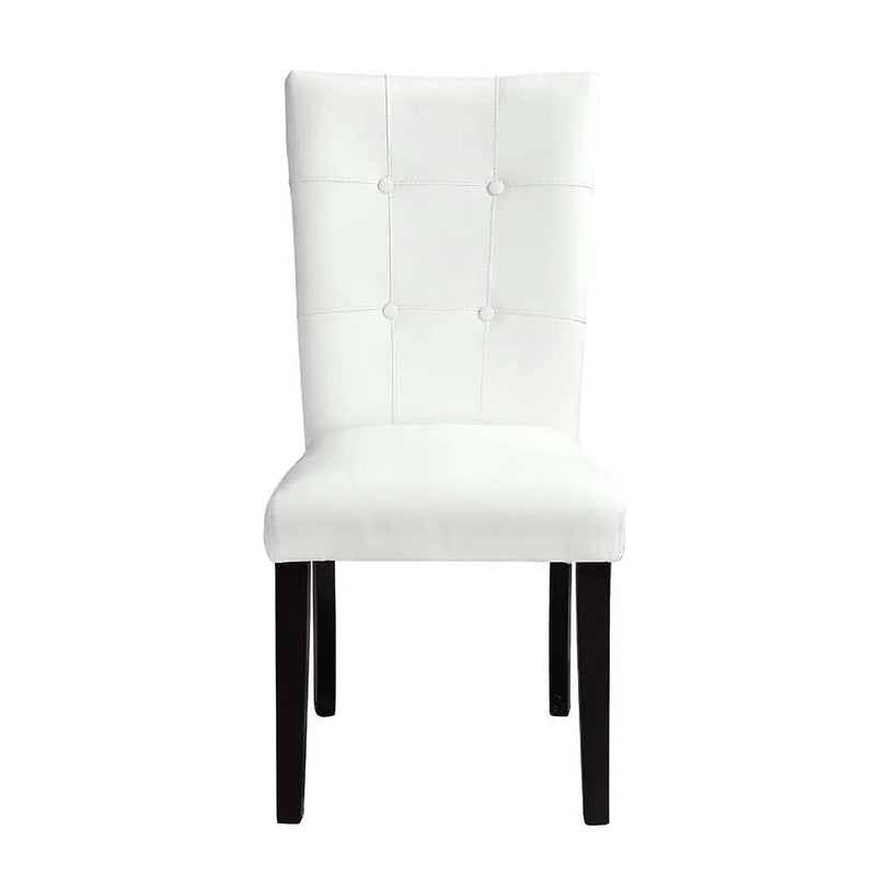 Hussein - Side Chair (Set of 2) - White Synthetic Leather & Black by Unique Piece Furniture