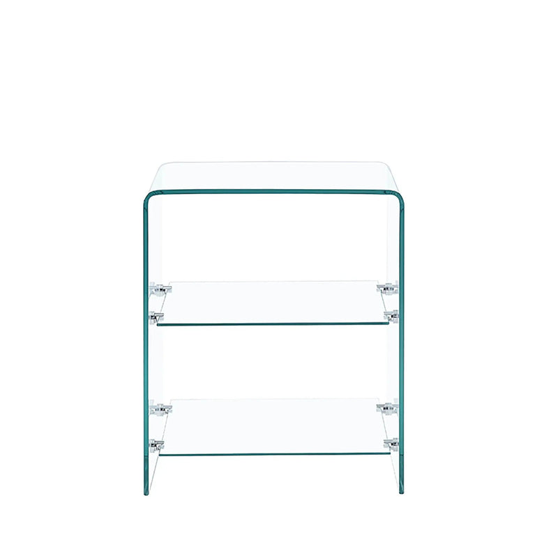 Tempered Clear Bent Glass Side Table Sofa Table, Multi Purpose Use, Premium Tempered Glass - Transparent