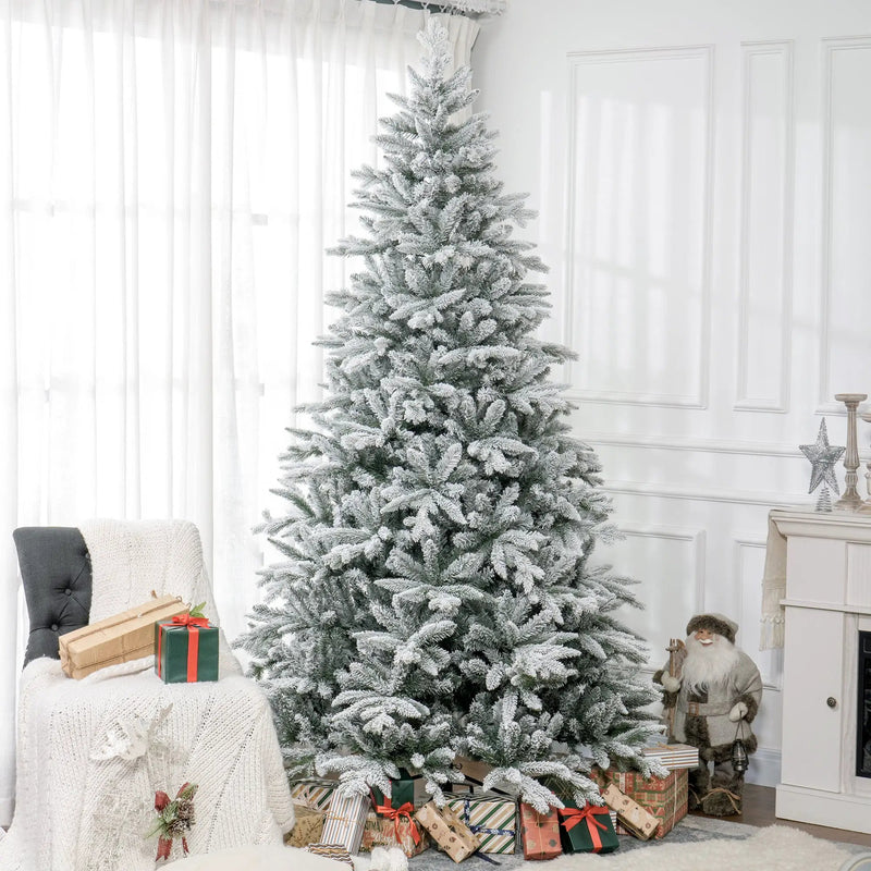 HOMCOM 8ft Snow Flocked Artificial Christmas Tree by HouseOfZazla