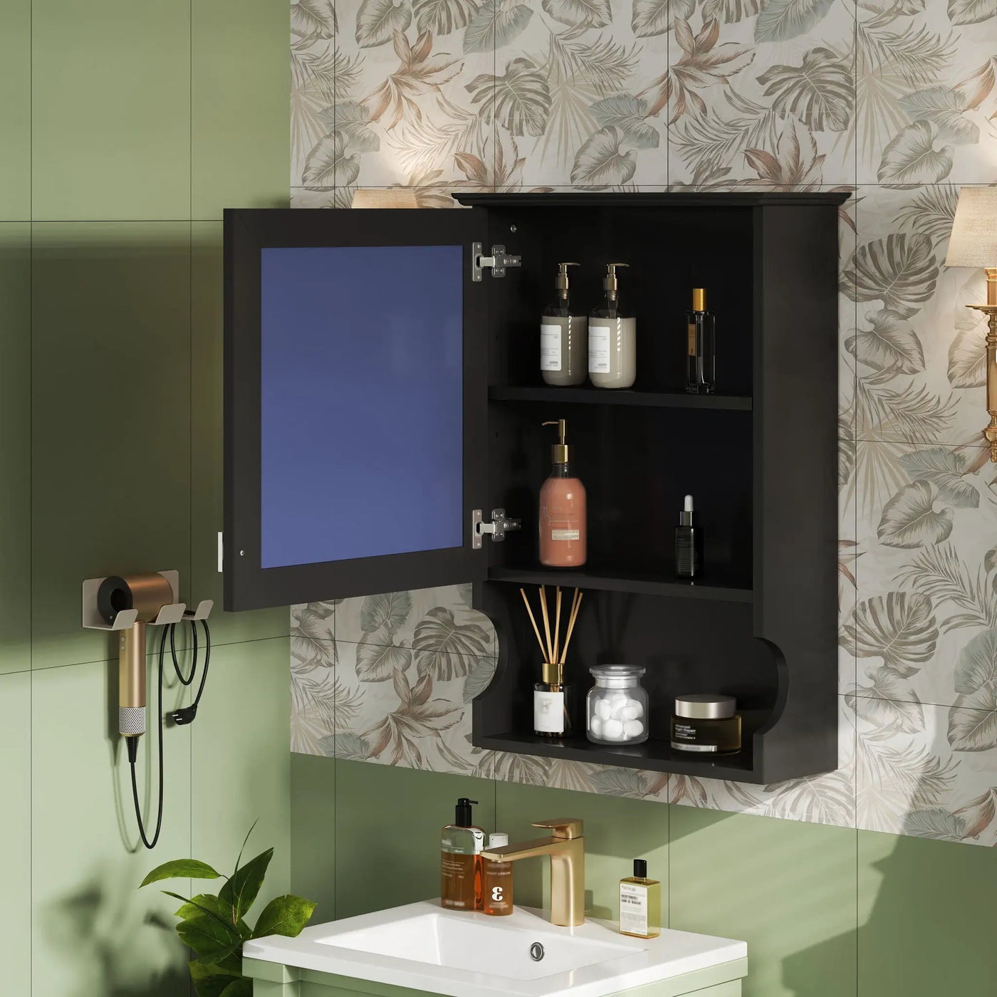 Wall Mounted Bathroom Storage Cabinet With Mirror, Soft Closing Hinges by Unique Piece Furniture