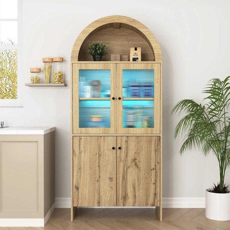 Modern Tech Inspired Dome Cabinet With LED Lighting by HouseOfZazla