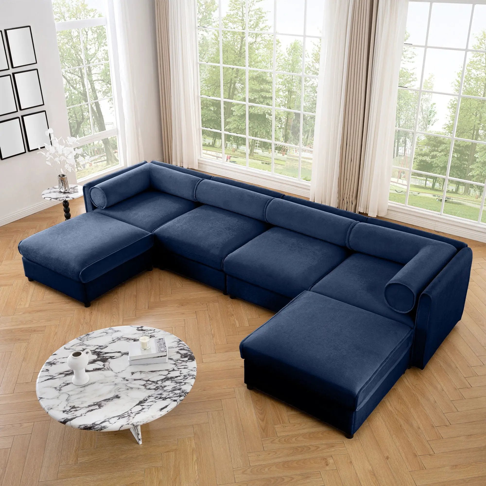 Contemporary Elegant Sofa With Storage And Ottoman by HouseOfZazla