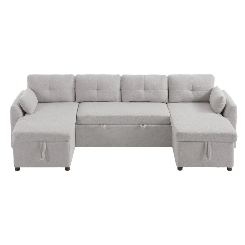 U-Shaped Sectional Sofa Bed With Storage And USB Ports by Unique Piece Furniture