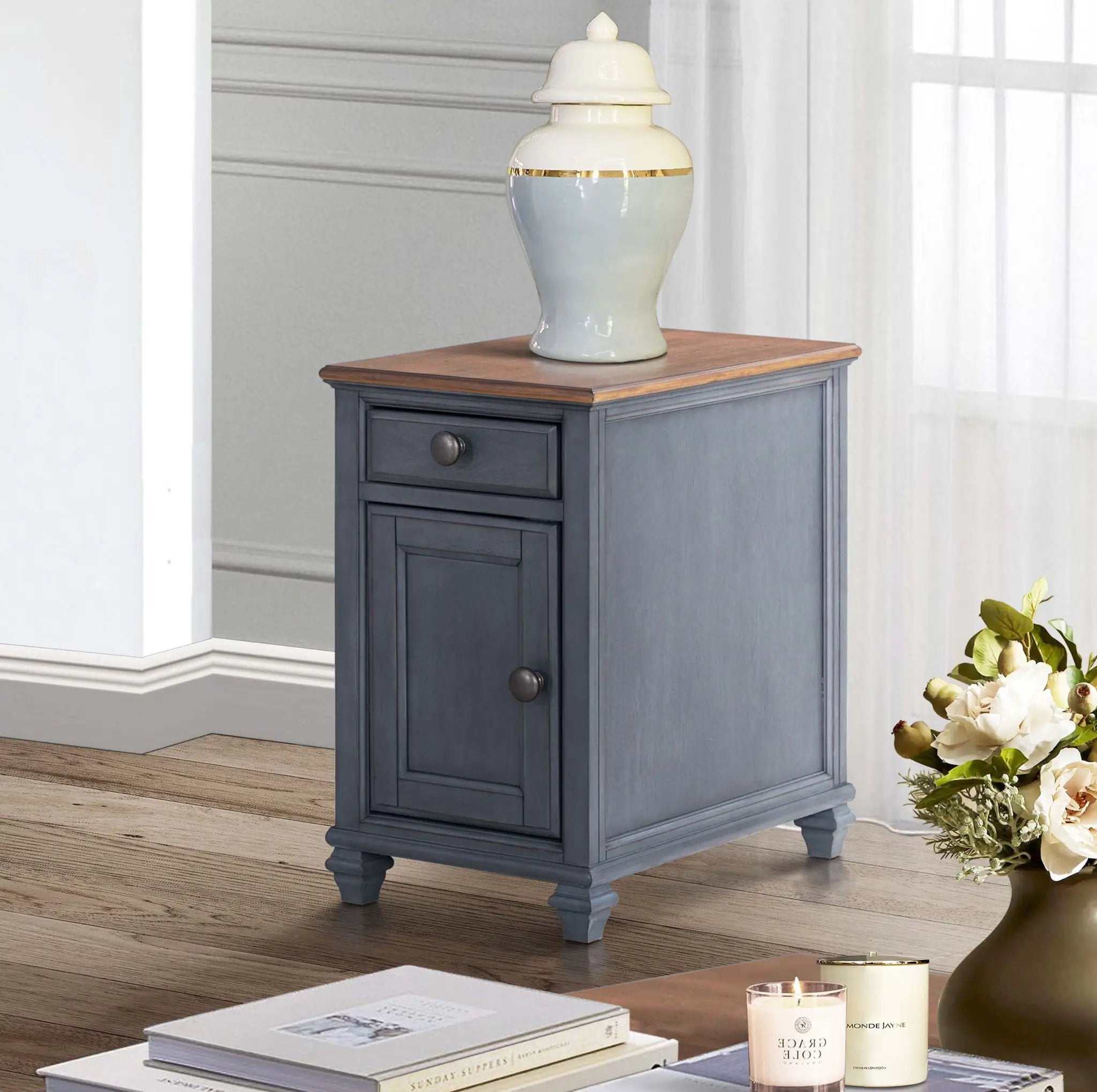 Americana - Chairside Table - Blue by Unique Piece Furniture