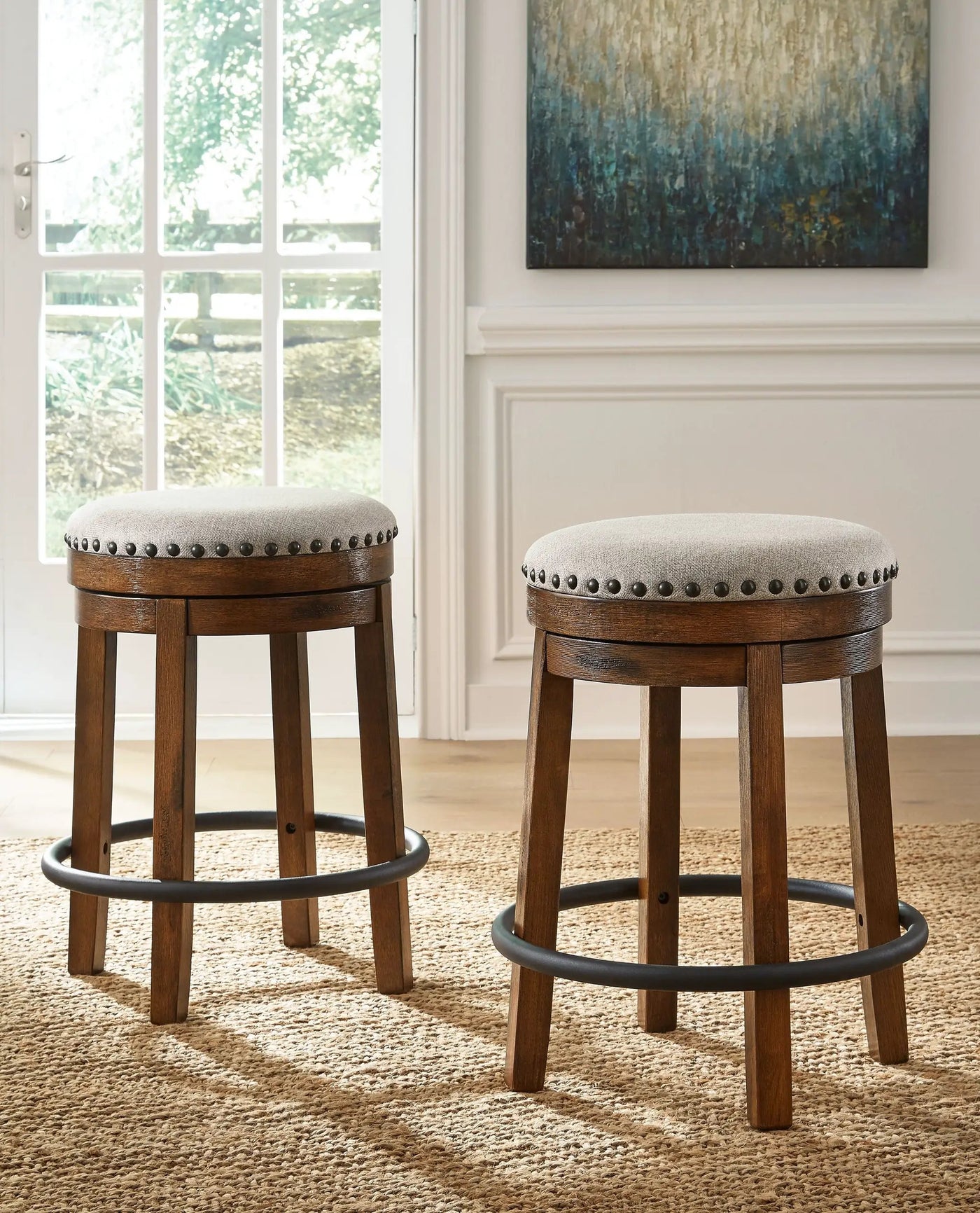 Valebeck - Upholstered Swivel Stool by Unique Piece Furniture