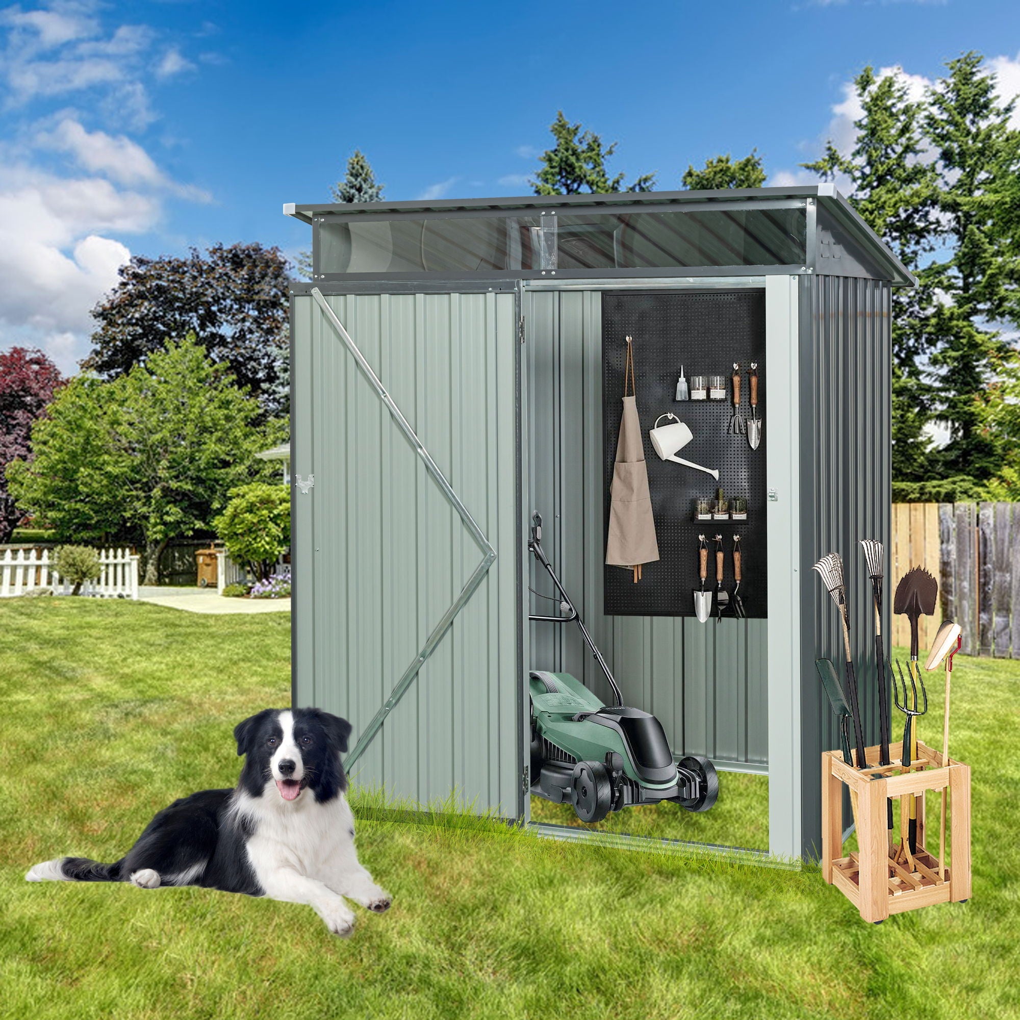 Outdoor Metal Storage Shed Transparent Plate by HouseOfZazla