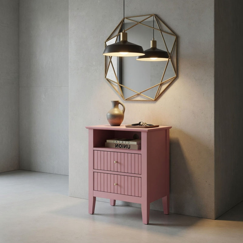 Fluted Nightstand With 2 Drawers by HouseOfZazla