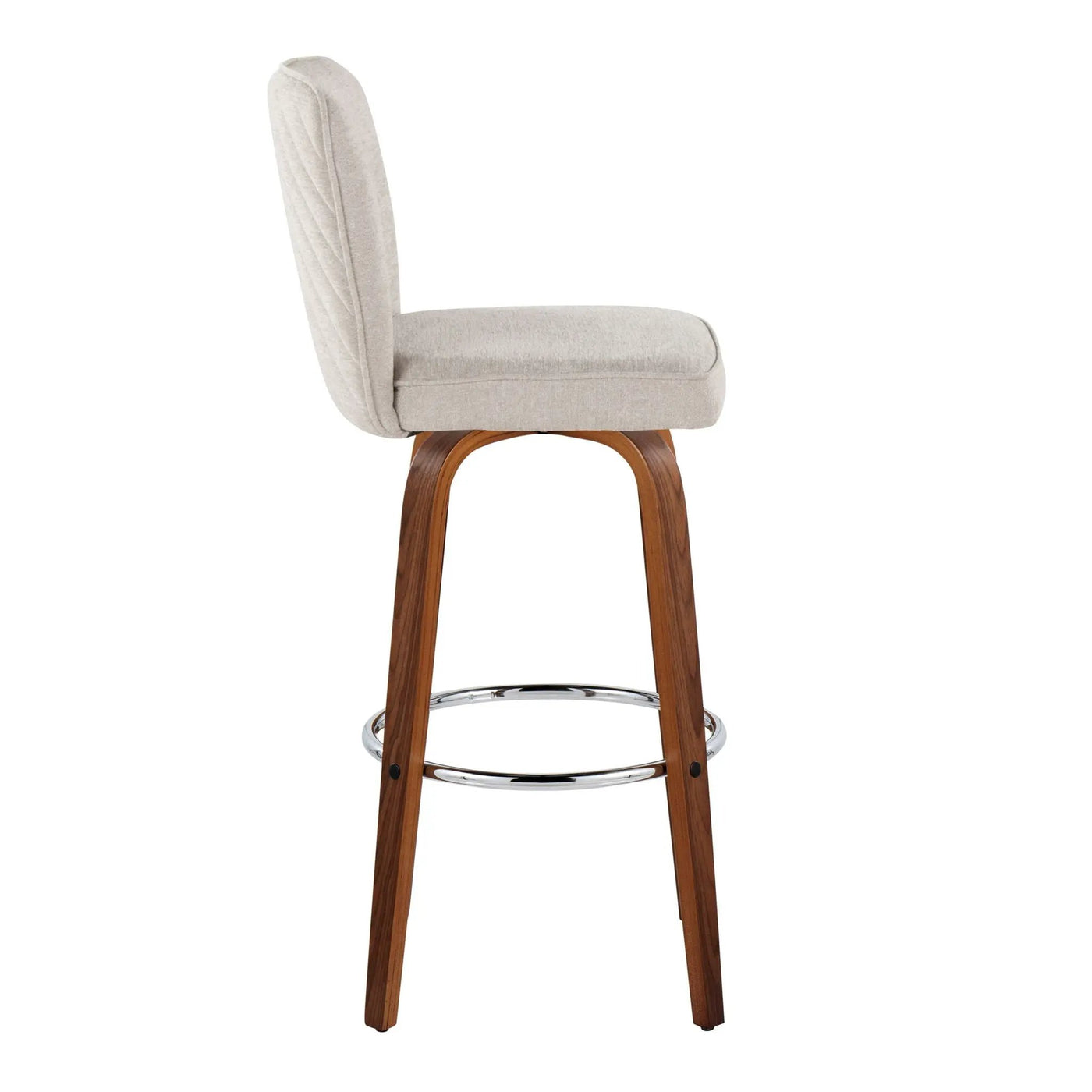 Henry - Contemporary Fixed Height Barstool With Swivel With Round Footrest (Set of 2) by HouseOfZazla
