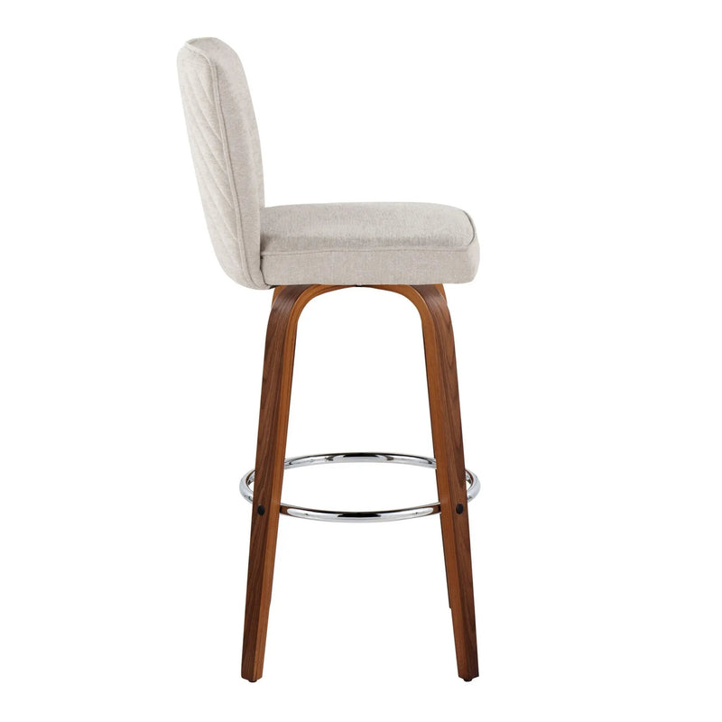 Henry - Contemporary Fixed Height Barstool With Swivel With Round Footrest (Set of 2) by Unique Piece Furniture