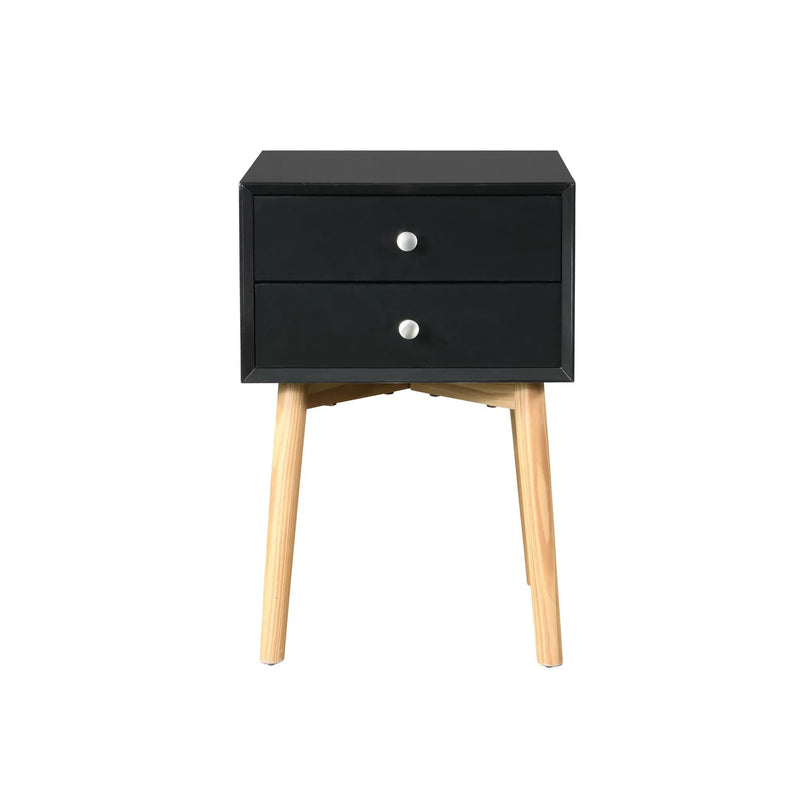 Bedside Table With 2 Drawers Mid-Century Modern Storage Cabinet For Bedroom by HouseOfZazla