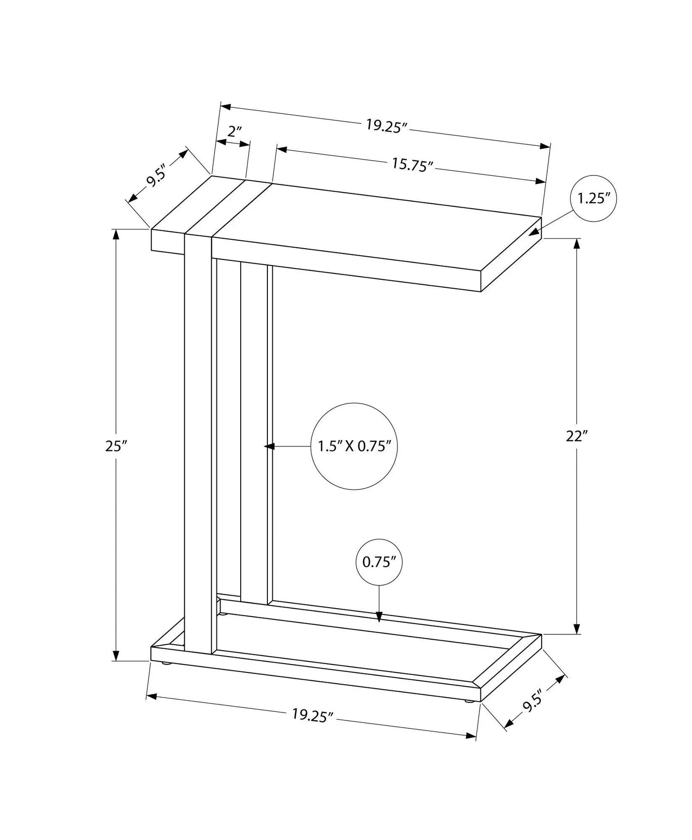 Accent Table, C - Shaped, Contemporary & Modern Stylish Design by Unique Piece Furniture
