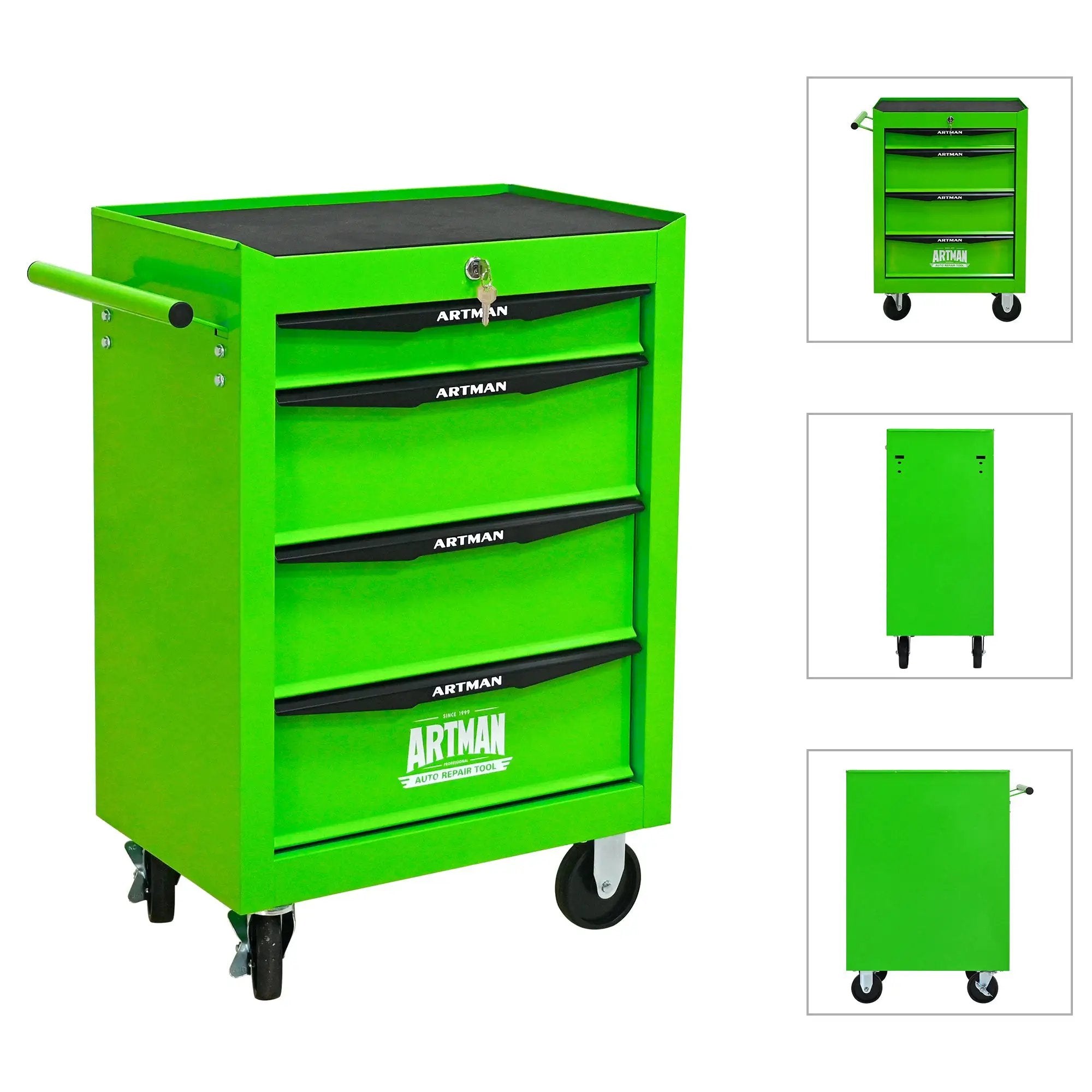 Rolling Metal Tool Chest with 4 Drawers - Green by HouseOfZazla