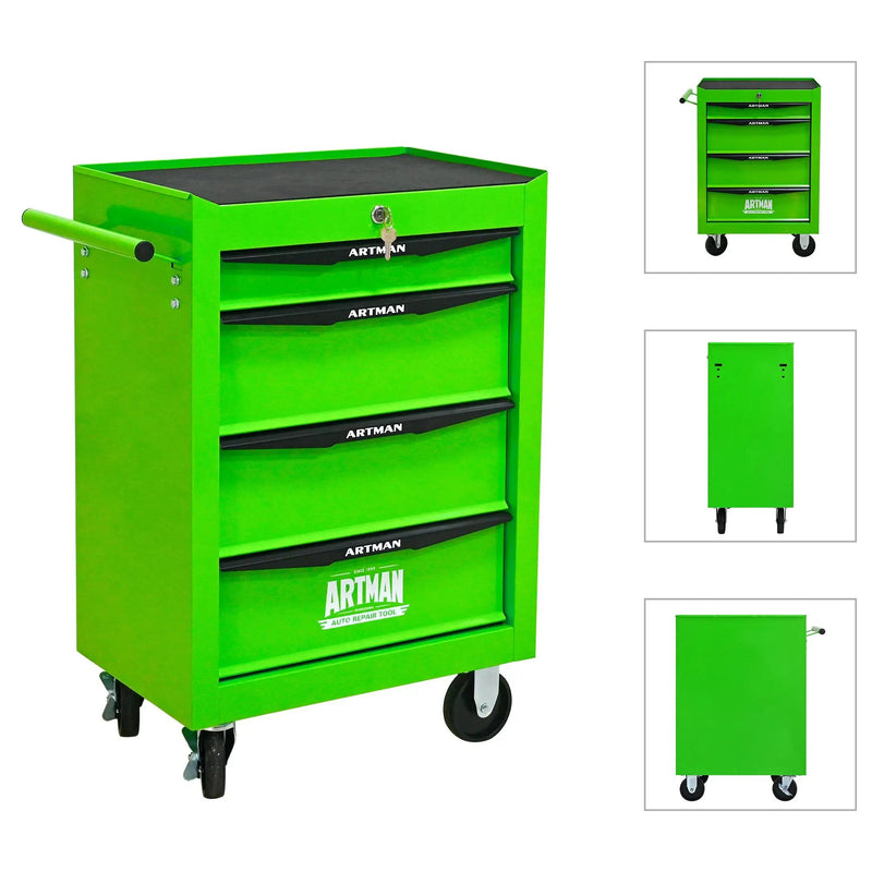 Rolling Metal Tool Chest with 4 Drawers - Green by HouseOfZazla