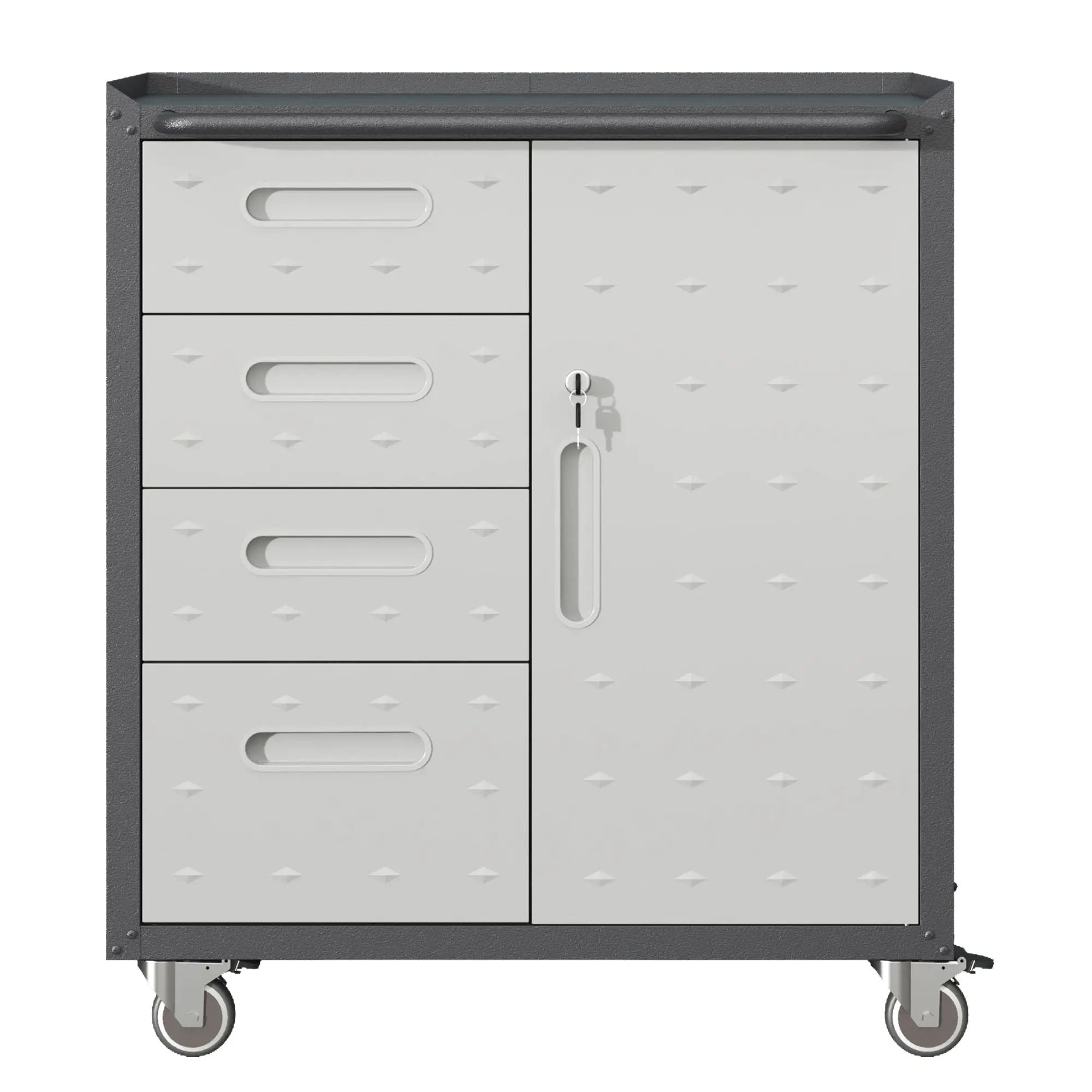 Sturdy Metal Tool Storage Cabinet With Wheels Durable Garage, Office & Home Organizer Steel by HouseOfZazla