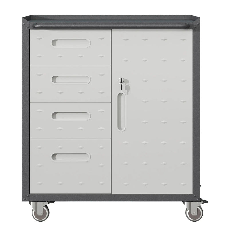 Sturdy Metal Tool Storage Cabinet With Wheels Durable Garage, Office & Home Organizer Steel by HouseOfZazla