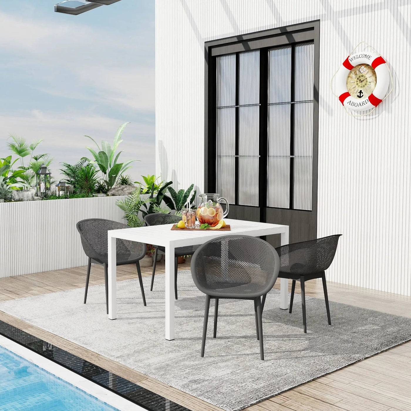 4 Pack Lounge Chair Set With Long Table by HouseOfZazla