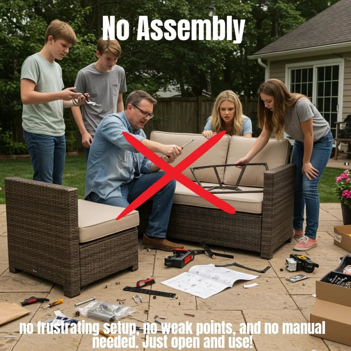Rattan Sectional Sofa Set With Cushions by Unique Piece Furniture