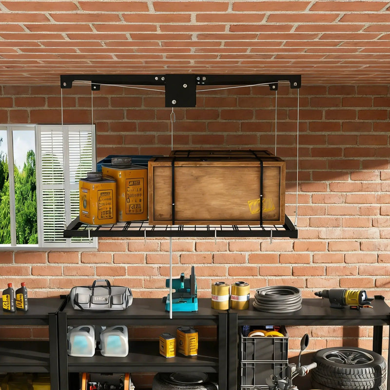 Overhead Garage Storage Rack 4x4 FT for High Ceilings by HouseOfZazla