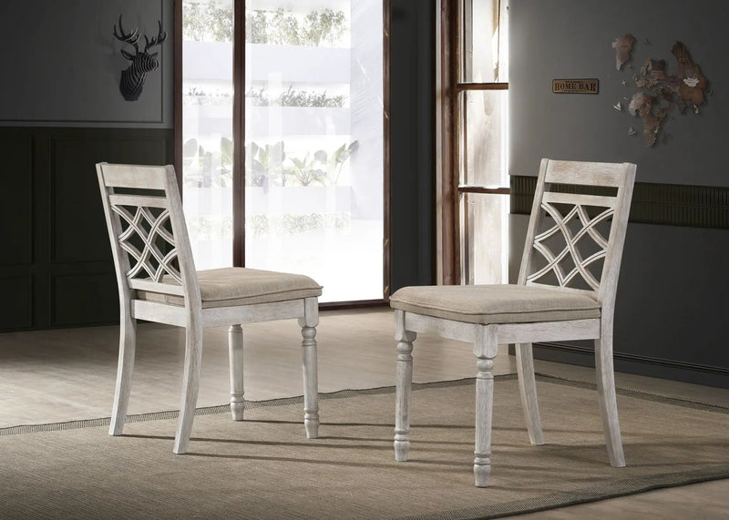 Havanna - Wide Chair With Cushion (Set of 2) - Off White by HouseOfZazla