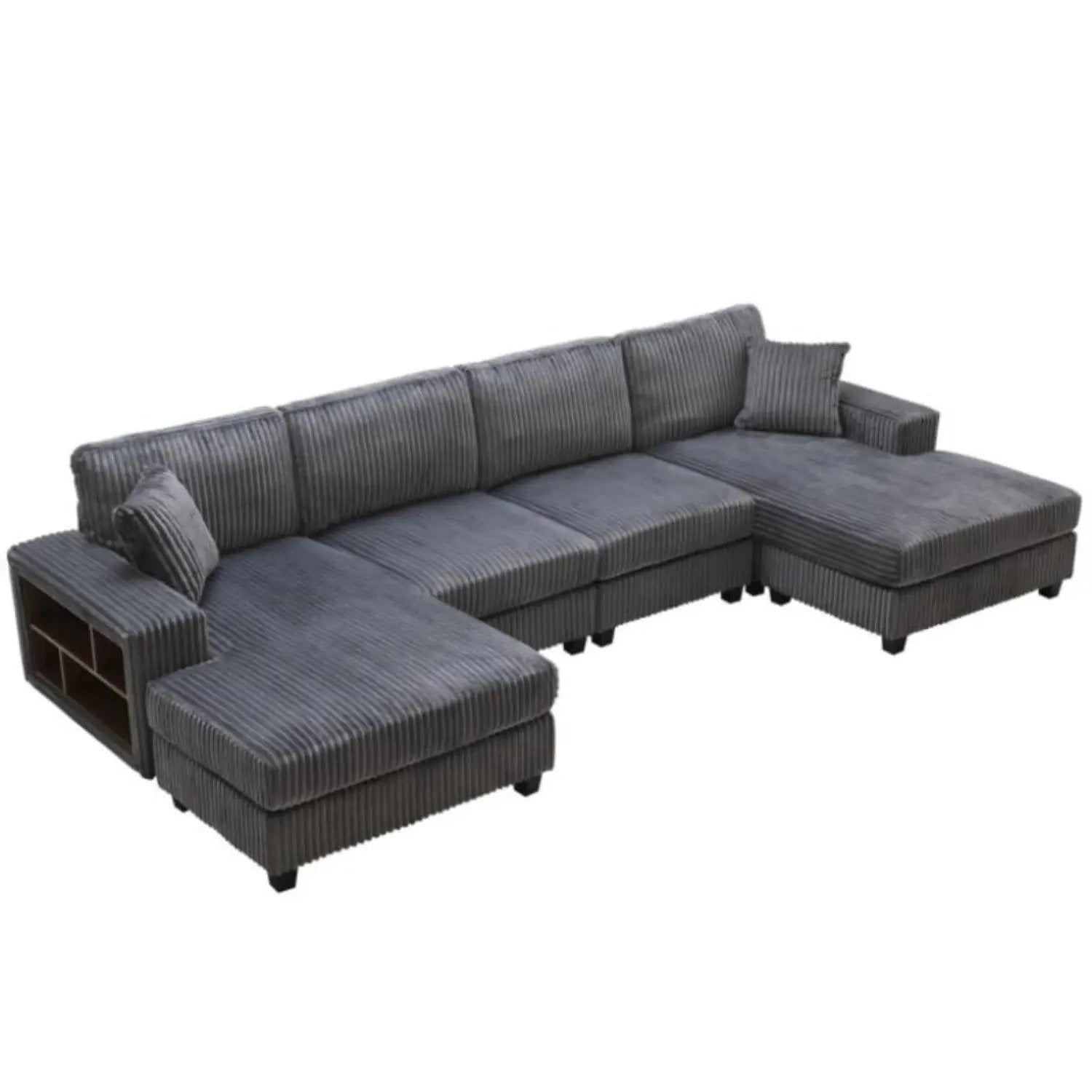 U-Shaped Convertible Sofa, 4 Seater Large Living Room Lounge by HouseOfZazla