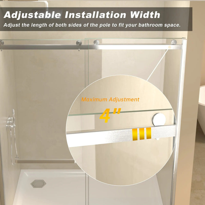 56-60 in.W x 76 in.H Semi-Frameless Sliding Shower Door by HouseOfZazla