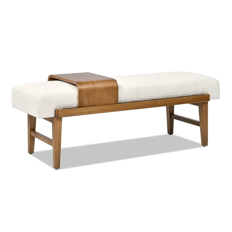 Billie - Modern Telephone Bench With Sliding Shelf - Ivory White by Unique Piece Furniture