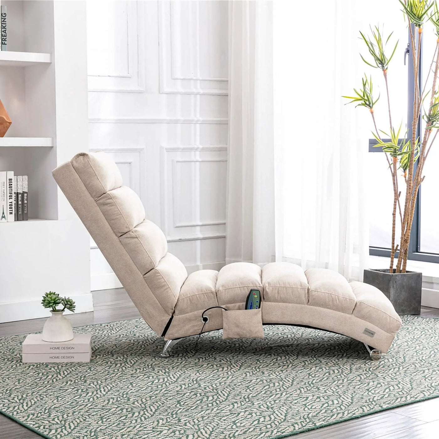 Massage Chaise Lounge Indoor With Remote Control, Ergonomic Electric Massage Lounger by Unique Piece Furniture