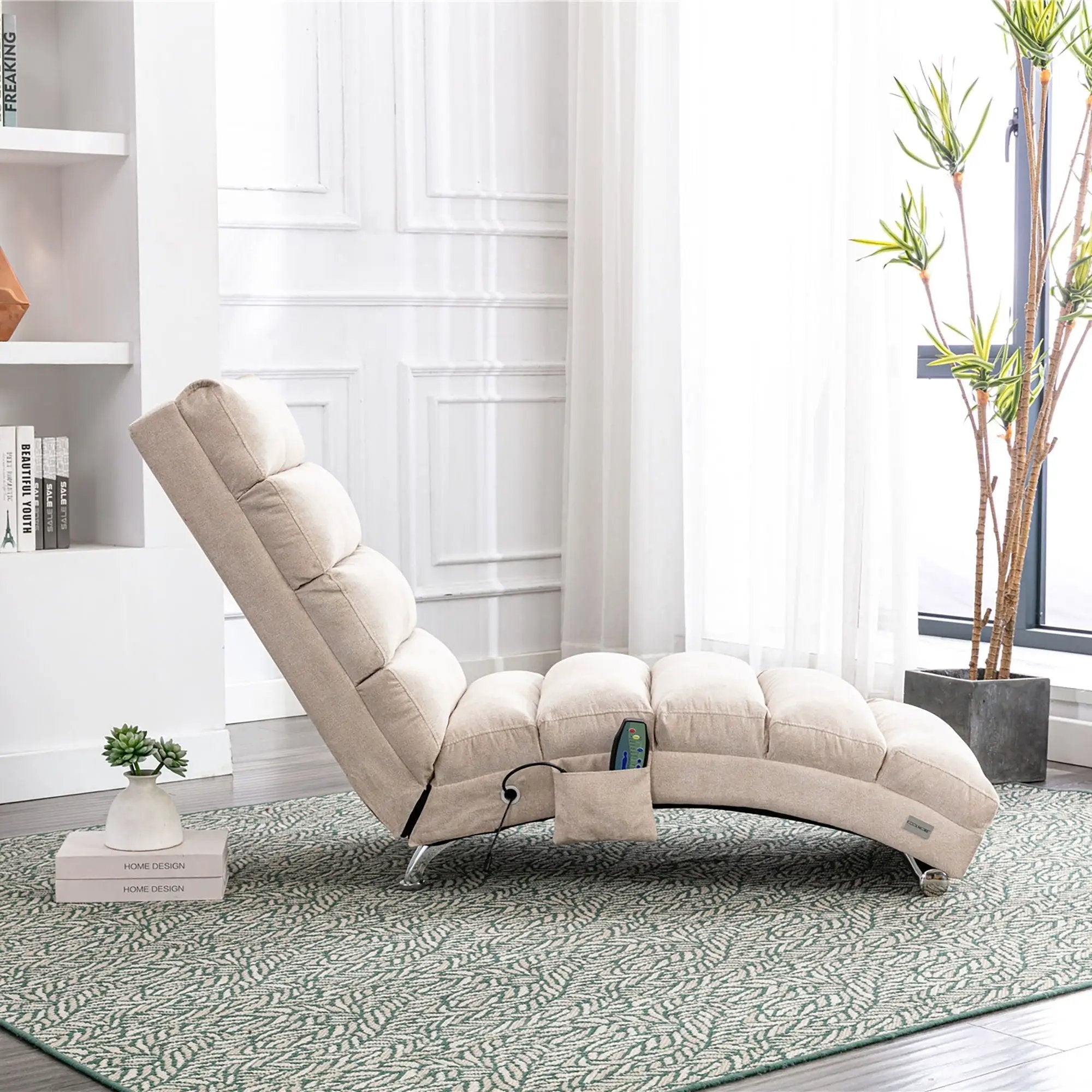 Massage Chaise Lounge Indoor With Remote Control, Ergonomic Electric Massage Lounger by Unique Piece Furniture