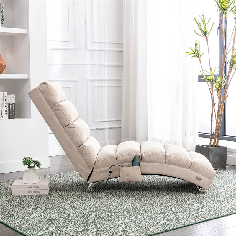 Massage Chaise Lounge Indoor With Remote Control, Ergonomic Electric Massage Lounger by Unique Piece Furniture