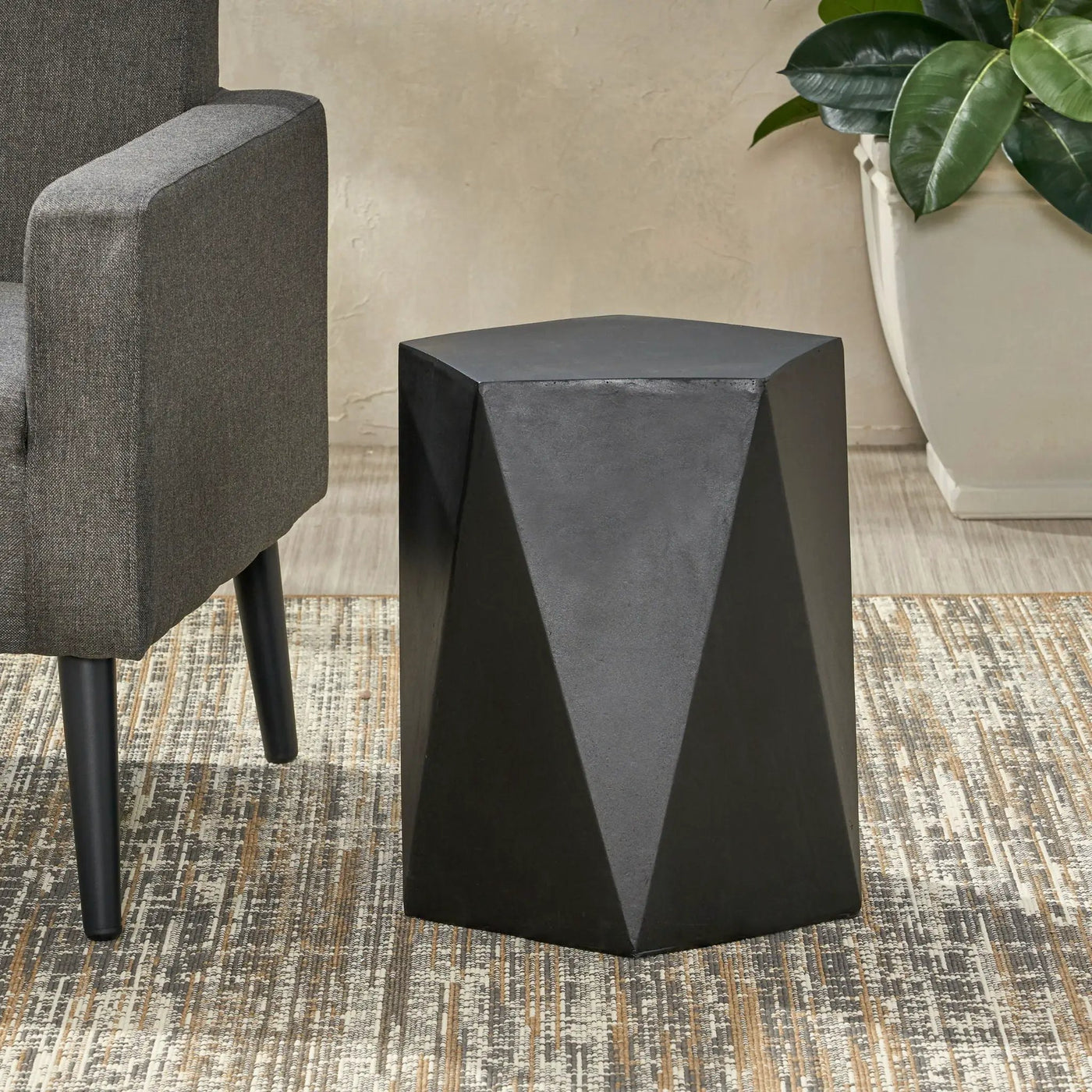 Side Table With Geometric Design by Unique Piece Furniture
