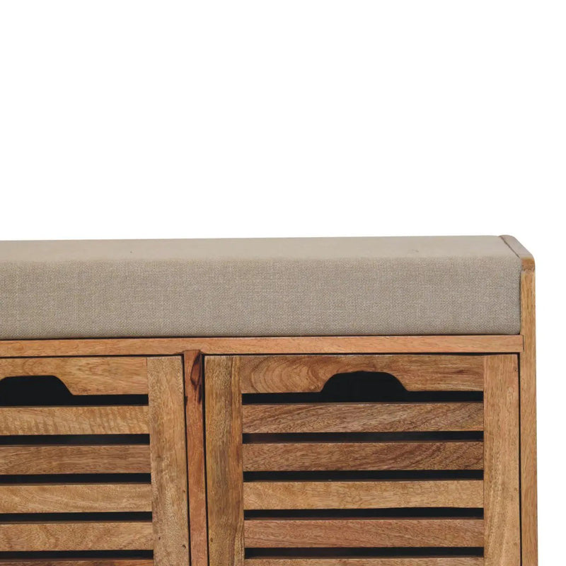 Shutter Shoe Bench, 3 Drawer - Oak by HouseOfZazla