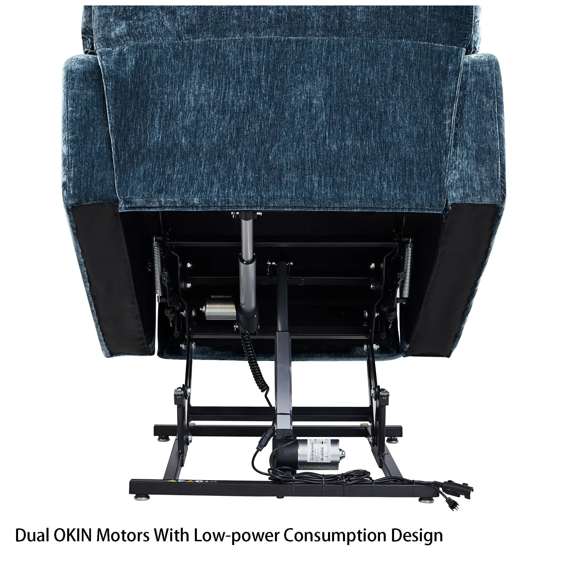 Dual Okin Motor Power Lift Recliner Chair For Elderly Infinite Position Lay Flat 180E Recliner With Heat Massage by HouseOfZazla