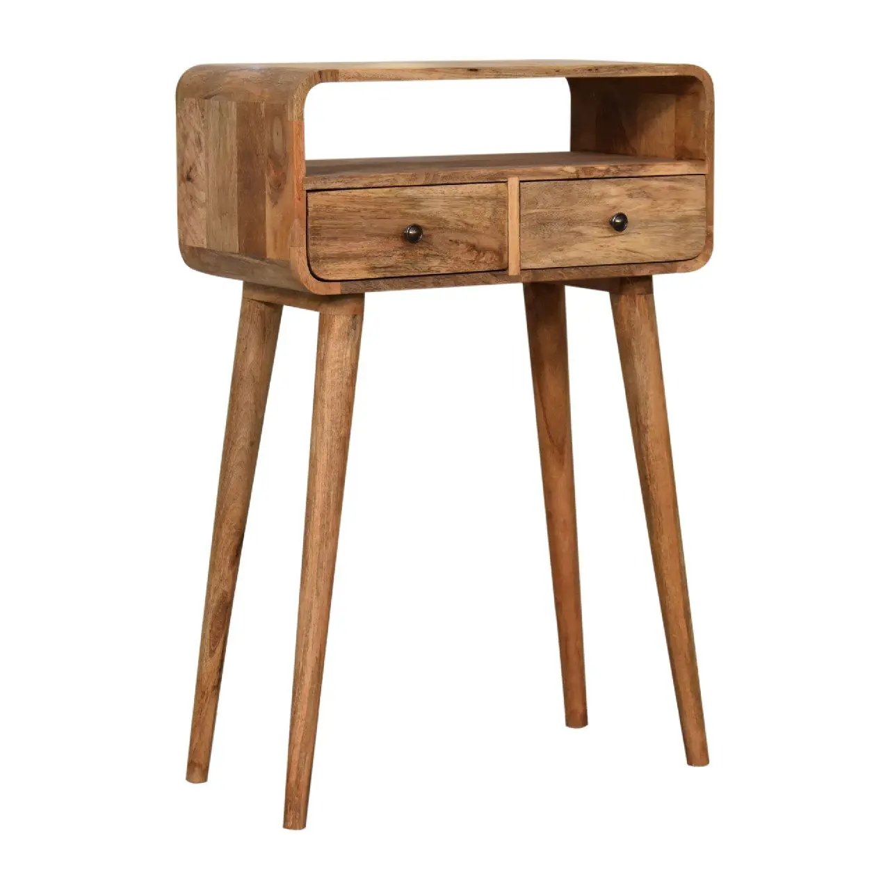 Curved Chestnut Console Table by Unique Piece Furniture