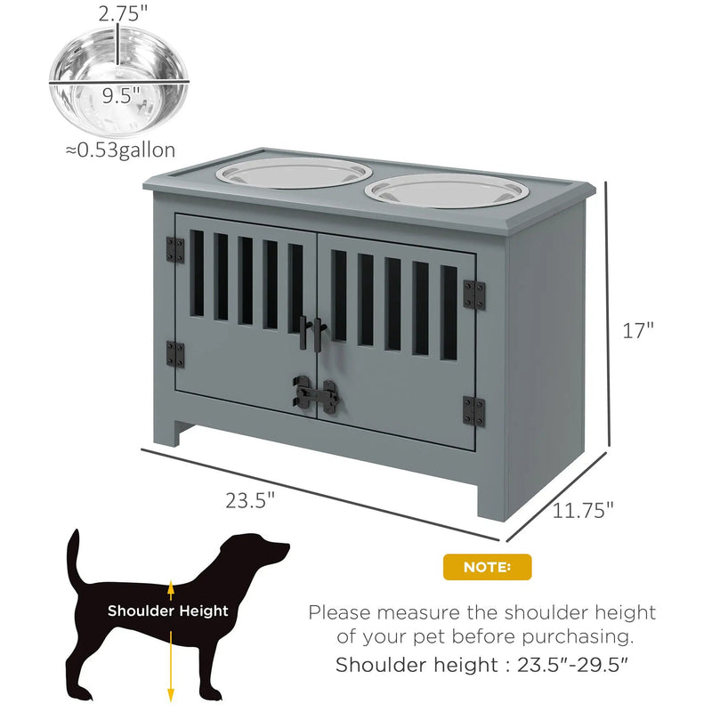 PawHut Large Elevated Dog Bowls with Storage Cabinet by HouseOfZazla