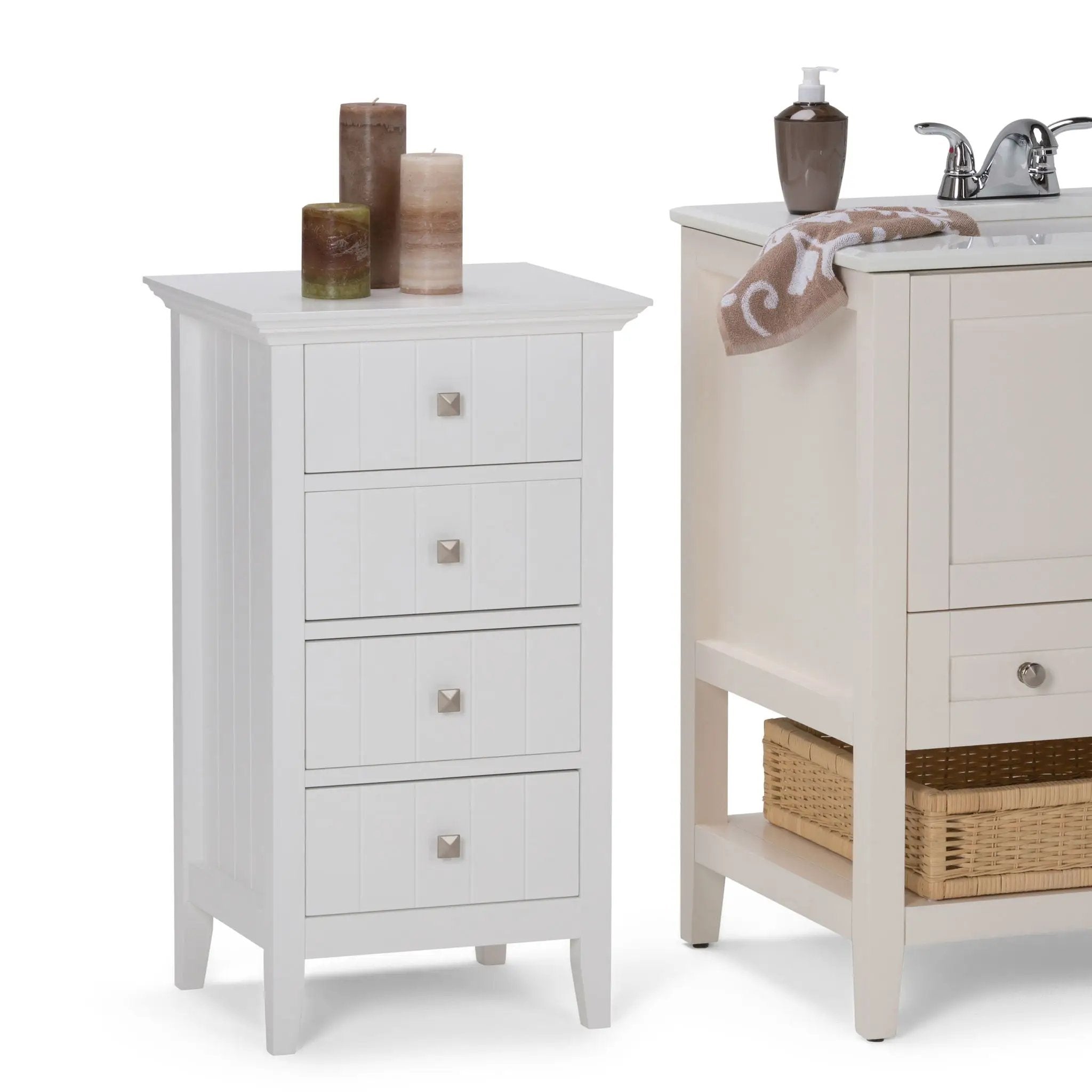 Acadian - 4 Drawer Floor Storage Cabinet - Pure White by HouseOfZazla
