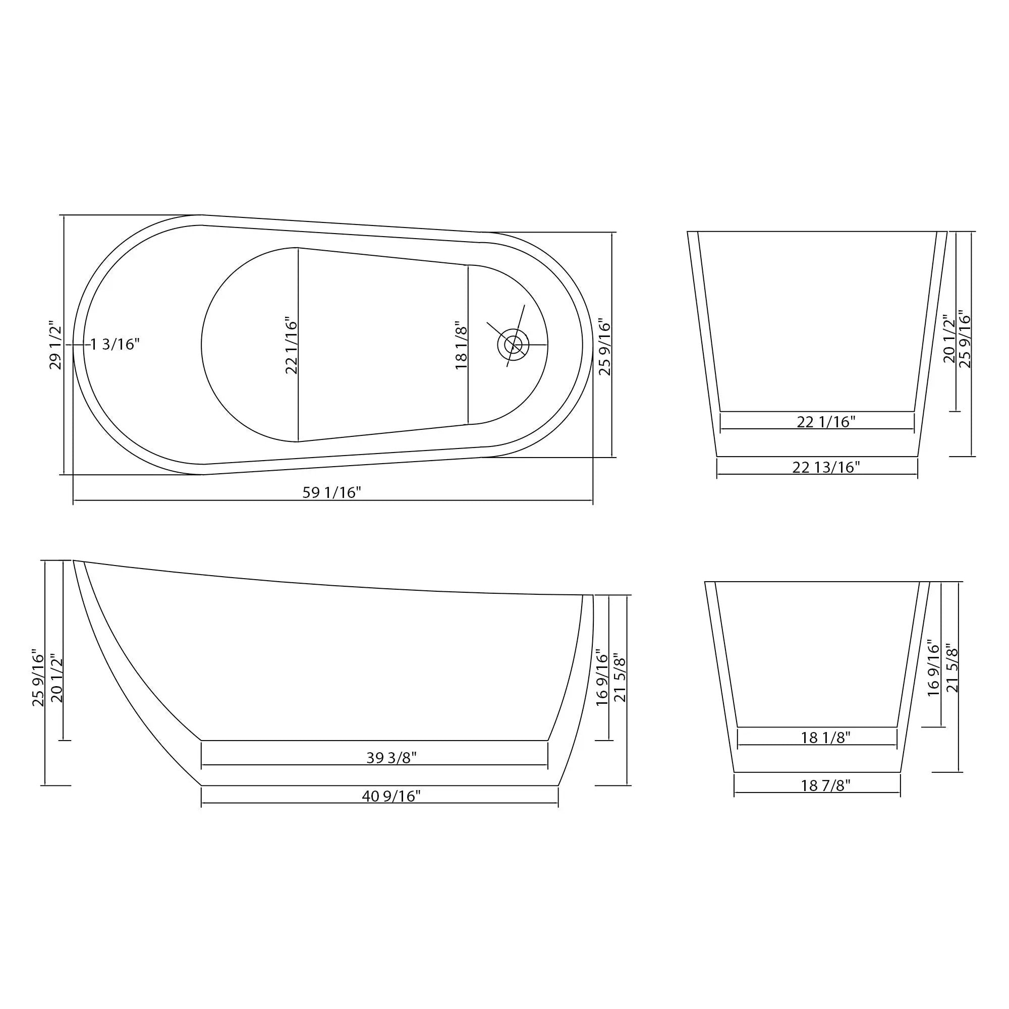 Contemporary Glossy Freestanding Bathtub With Overflow And Drain by HouseOfZazla