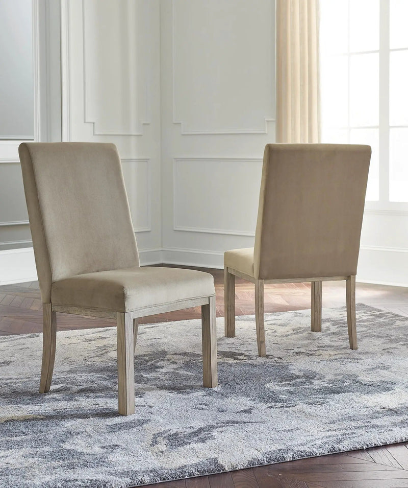 Chrestner - Dining UPH Side Chair (Set of 2) - Gray / Brown by Unique Piece Furniture