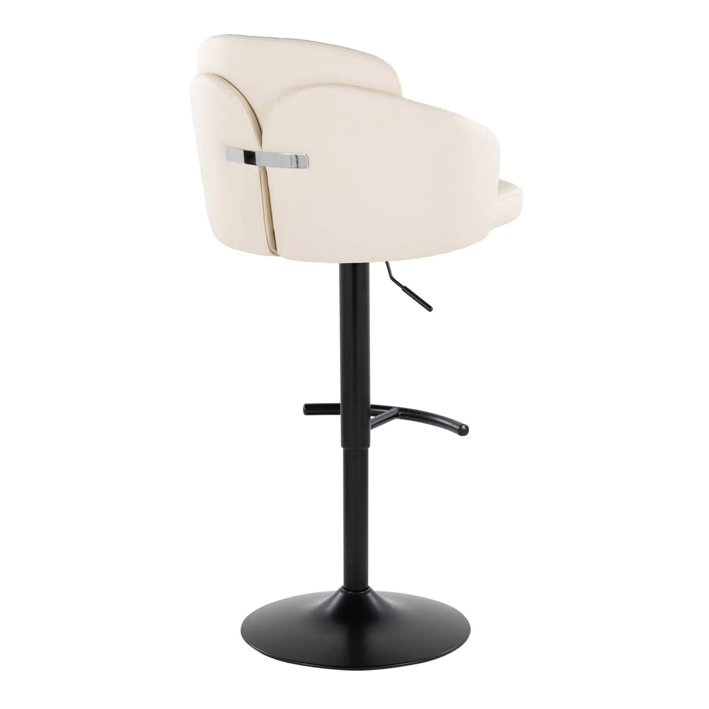 Dahlia - Contemporary Adjustable Barstool With Swivel With Rounded T Footrest (Set of 2) by HouseOfZazla